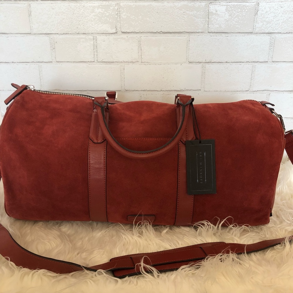 Uri Minkoff overnight gym brown leather bag NWT